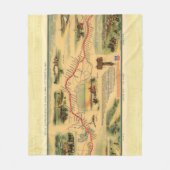 Couverture Polaire Carte vintage du Pony Express (Devant)