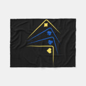 Couverture Polaire Cartes à jouer ukrainiennes As Drapeau Solidarité (Devant (Horizontal))
