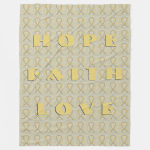 Couverture Polaire Cartes Angel Or et Gris Sensibilisation Ruban