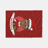 Couverture Polaire Carton Cute African American Christmas boy (Devant (Horizontal))