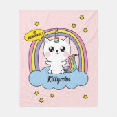 Couverture Polaire Carton rose Caticorn Cute Kawaii (Devant)