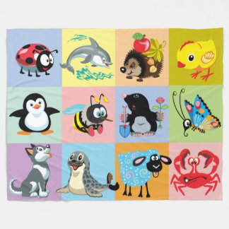 Couverture Polaire cartoon animals for kikids
