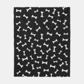 Couverture Polaire Cartoon Bone Pattern On Black (Devant)