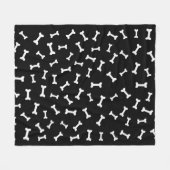 Couverture Polaire Cartoon Bone Pattern On Black (Devant (Horizontal))