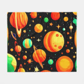 Couverture Polaire Cartoon Cosmique Chaud (Devant (Horizontal))