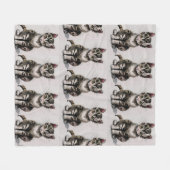 Couverture Polaire Cartoon kitten rayé kitty voices gris (Devant (Horizontal))