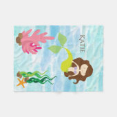 Couverture Polaire Cartoon Sirène Personnalisé Fleece Blanket bébé (Devant (Horizontal))