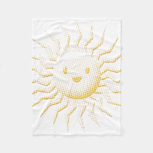 Couverture Polaire Cartoon Smiling Face Soleil (Devant)