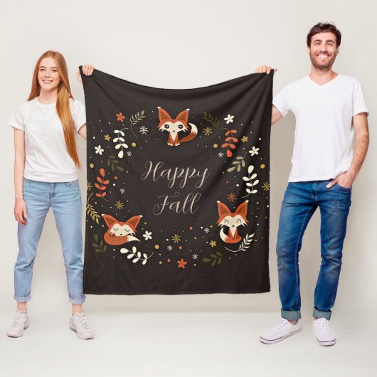 Couverture Polaire Cas Foxes with customizable text (En situation)