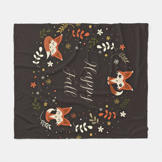 Couverture Polaire Cas Foxes with customizable text (Devant (Horizontal))