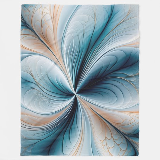 Couverture Polaire Cascade florale - Flux Turquoise doux et Abstrait  (Devant)