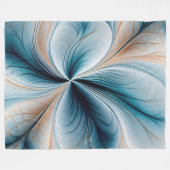 Couverture Polaire Cascade florale - Flux Turquoise doux et Abstrait  (Devant (Horizontal))