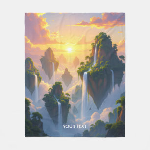 Couverture Polaire Cascades des îles du coucher de soleil Imaginaire