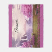 Couverture Polaire Cascades et cerisiers au bord d'un lac (Devant)