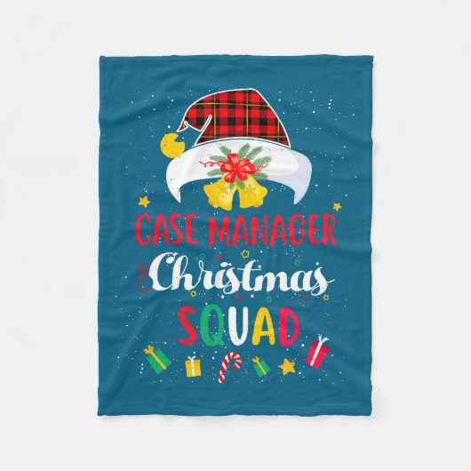 Couverture Polaire Case Manager Christmas Squad Santa Hat Matching Pr (Devant)