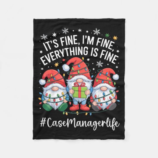 Couverture Polaire Case Manager Gnome Everything Is Fine Funny Christ (Devant)