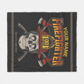 Couverture Polaire Casque de crâne pompier personnalisé Ax pompier (Devant (Horizontal))