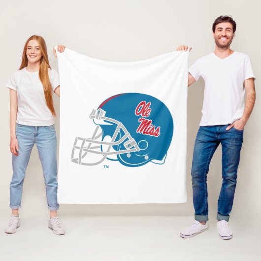 Couverture Polaire Casque Ole Miss Football | Bleu clair (En situation)
