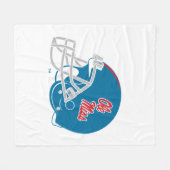 Couverture Polaire Casque Ole Miss Football | Bleu clair (Devant (Horizontal))
