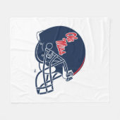 Couverture Polaire Casque Ole Miss Football | bleu foncé (Devant (Horizontal))
