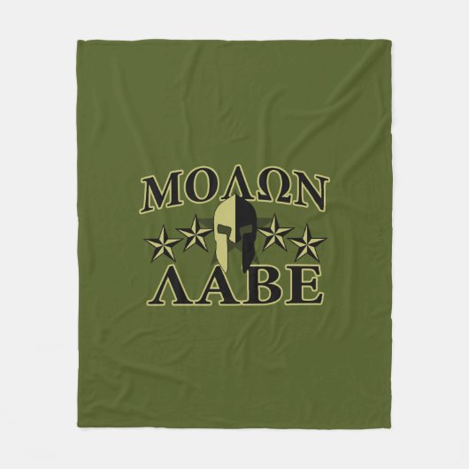 Couverture Polaire Casque spartiate Molon Labe 5 étoiles (Devant)