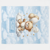 Couverture Polaire Casquette d'ours en peluche pour cadeau d'annivers (Devant (Horizontal))