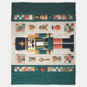 Couverture Polaire Casse-noisettes de Noël à couture polaire Turquois (Devant)