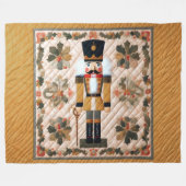 Couverture Polaire Casse-noisettes de Noël coulissantes Blanche Or (Devant (Horizontal))