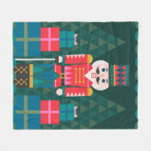 Couverture Polaire Casse-noisettes géométrique de Noël moderne (Devant (Horizontal))