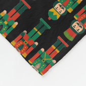 Couverture Polaire Casse-noix de Noël vert et noir (Coin)