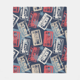 Couverture Polaire Cassettes Vielles Musique Vintage sans couture