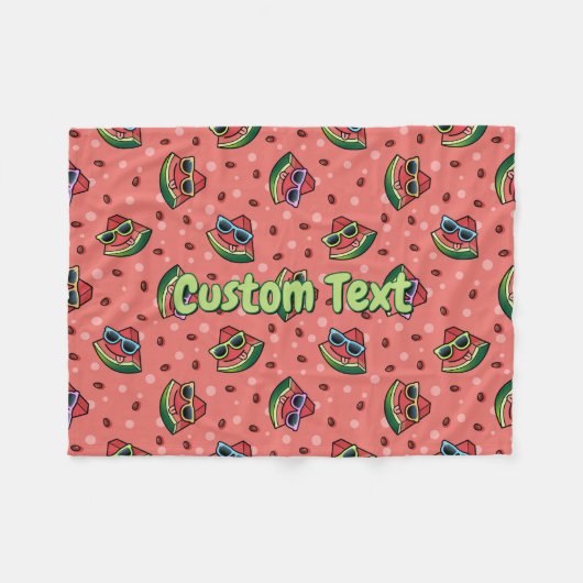 Couverture Polaire Castèque Motif de dessin de pastèque (Devant (Horizontal))