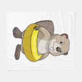 Couverture Polaire Castor à la natation avec anneau de natation (Devant (Horizontal))