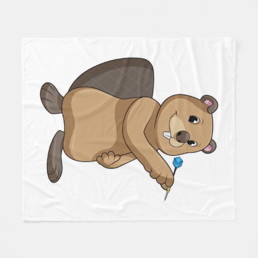 Couverture Polaire Castor aux fléchettes avec fléchette (Devant (Horizontal))