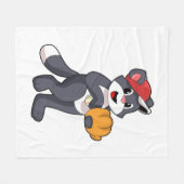 Couverture Polaire Cat à base-ball avec ballon de baseball (Devant (Horizontal))