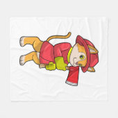 Couverture Polaire Cat as Firefighter with Ax (Devant (Horizontal))