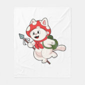 Couverture Polaire Cat as Mushroom picker with Mushroom (Devant)