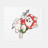 Couverture Polaire Cat as Mushroom picker with Mushroom (Devant (Horizontal))