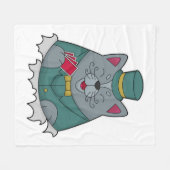 Couverture Polaire Cat at Poker avec cartes de Poker (Devant (Horizontal))