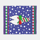 Couverture Polaire Cat Butt Christmas Green (Devant (Horizontal))