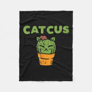 Couverture Polaire Cat Cactus Cute Succulent Plante Kitten Femmes Fil