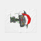 Couverture Polaire Cat Christmas Lights Bored Cat Santa Hat Funny Cat (Devant (Horizontal))