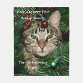 Couverture Polaire Cat Christmas Tree Nom Fête Parfaite Noël (Devant)