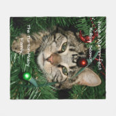 Couverture Polaire Cat Christmas Tree Nom Fête Parfaite Noël (Devant (Horizontal))