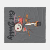 Couverture Polaire Cat Daddy Musician Drummer | Tabby Cats Art Lover (Devant (Horizontal))