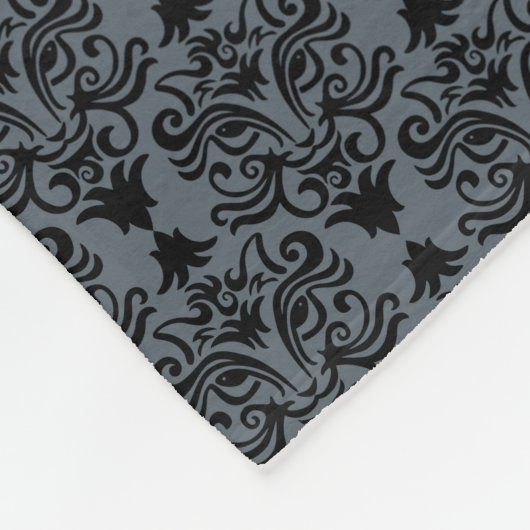 Couverture Polaire Cat Damask Grosse ardoise en Ardoise (Coin)