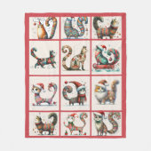 Couverture Polaire Cat de Noël Blanche (Devant)