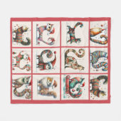 Couverture Polaire Cat de Noël Blanche (Devant (Horizontal))