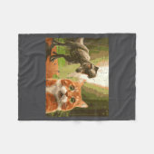 Couverture Polaire Cat Dinosaur Trex Selfie Funny Meme Humor Boys Gir (Devant (Horizontal))