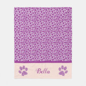 Couverture Polaire Cat Dog Pet Purple Leopard Peau Toison Blanket (Devant)